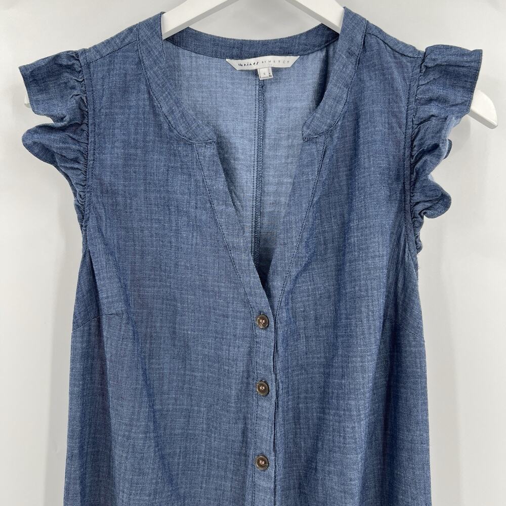The Nines By Hatch Button Chambray Denim Jumpsuit… - image 5